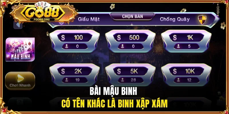 Bài Mậu Binh có tên khác là Binh Xập Xám