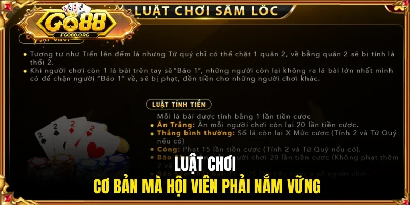 Luật chơi cơ bản mà hội viên phải nắm vững