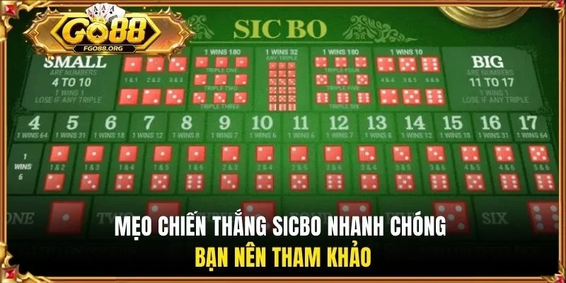 Mẹo chiến thắng Sicbo nhanh chóng bạn nên tham khảo
