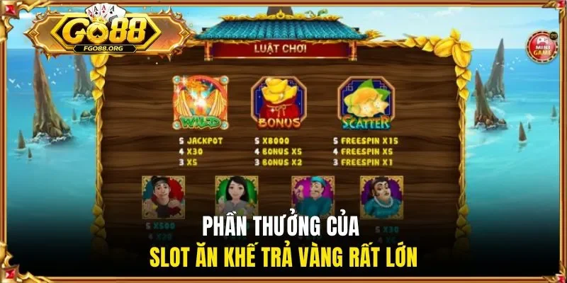Phần thưởng của slot Ăn Khế Trả Vàng rất lớn