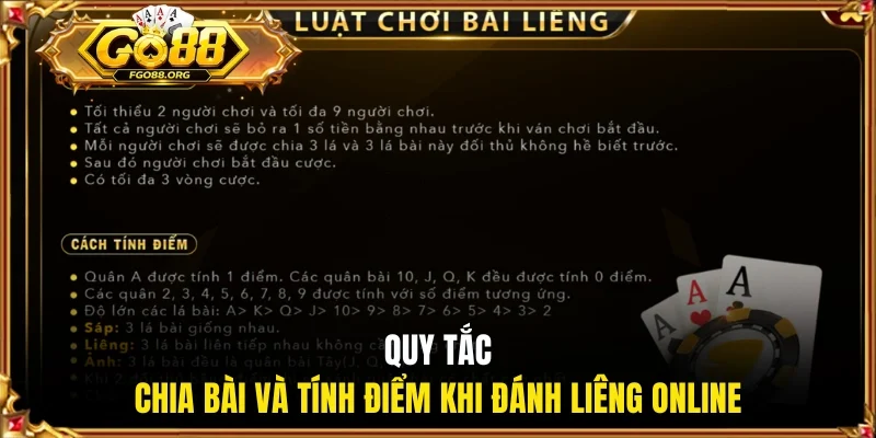 Quy tắc chia bài và tính điểm khi đánh Liêng online
